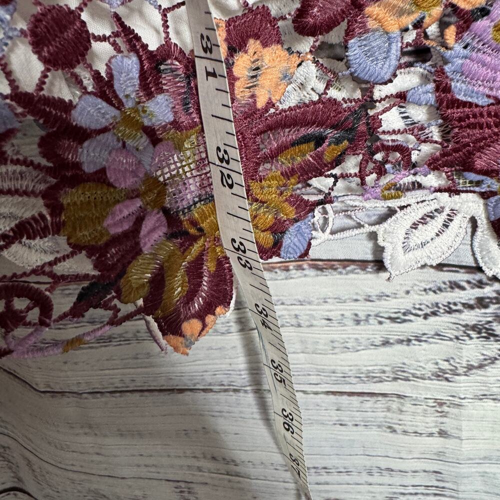 LOGO Lounge Layered Lace Hem Tunic Top 2X Boho Floral - Picture 6 of 6